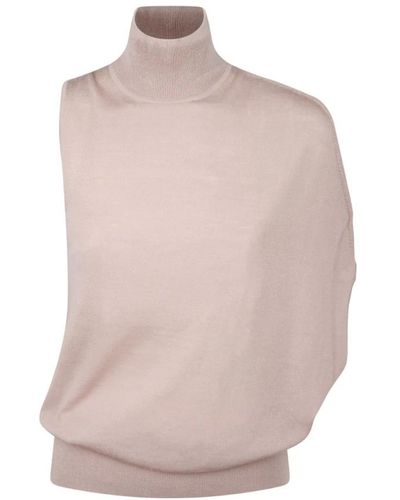 Calvin Klein Chaleco asimétrico de lana neutro taupe - Rosa