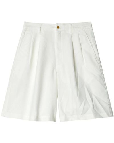 Comme des Garçons Weitgeschnittene plissee-shorts in weiß