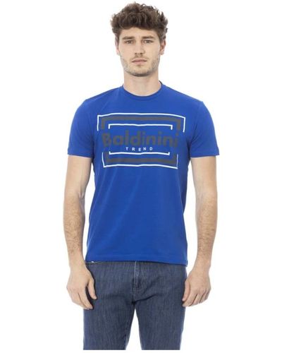 Baldinini Blau baumwoll trendiges t-shirt