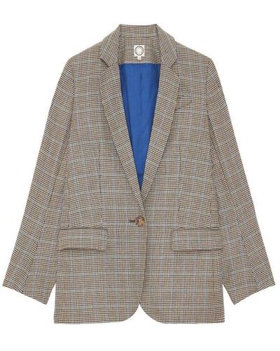 Ines De La Fressange Paris Bruna houndstooth chaqueta - Gris