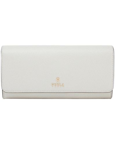 Furla Bedruckte leder continental geldbörse mit mehreren fächern,geldbörse/kartenhalter,camelia continental geldbörse - Weiß