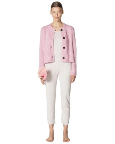 SMINFINITY Fluffy cropped jacket - Pink