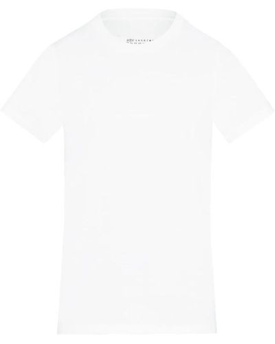 Maison Margiela Weißes baumwoll-crew-neck t-shirt