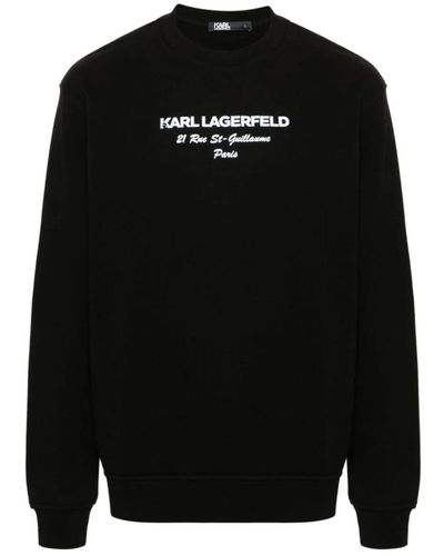 Karl Lagerfeld Schwarzer crew neck sweater logo detail