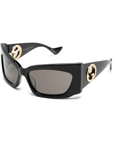 Gucci Schwarze sonnenbrille mit originalzubehör