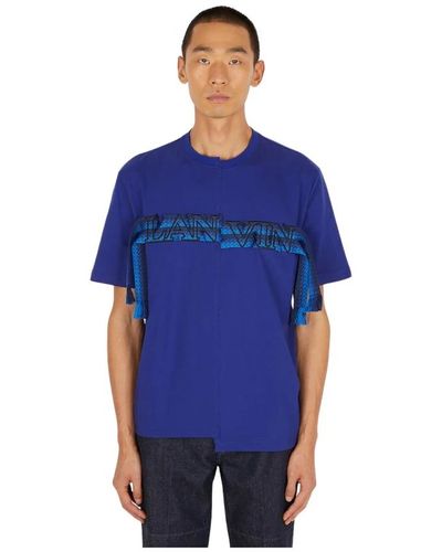 Lanvin Asymmetrisches logo-t-shirt - Blau