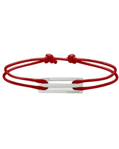 Le Gramme The 25/10g cord bracelet - Rojo