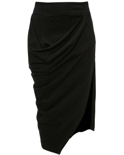 JW Anderson Asymmetric Draped Midi Skirt - Black