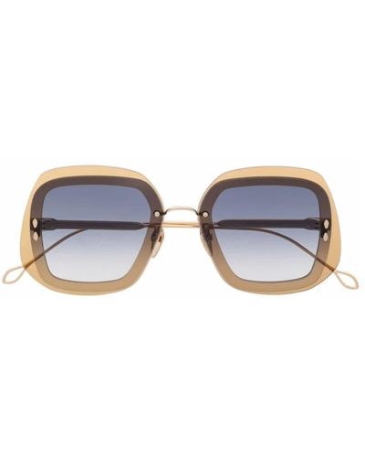 Isabel Marant Goldene sonnenbrille mit original-etui - Blau