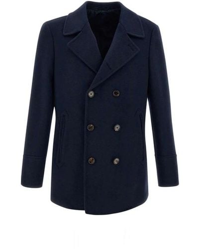 Eleventy Double-Breasted Coats - Blue