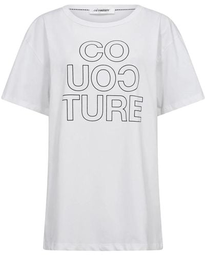 co'couture Oversize tee top mit trendy print - Weiß