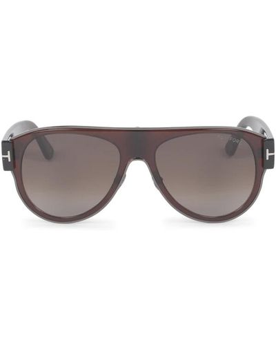 Tom Ford Metall sonnenbrille für männer und frauen - Grau
