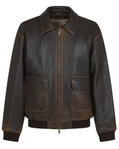 Golden Goose Leather Jackets - Grey