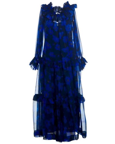 P.A.R.O.S.H. Abito chiffon fantasia - Blu