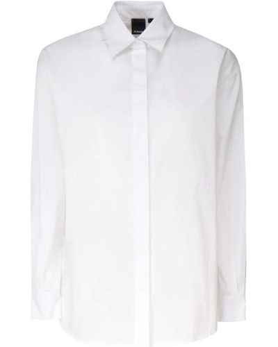 Pinko Klassisches weißes hemd mit logo-stickerei
