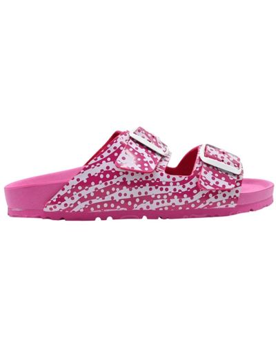 Manila Grace Doppel-schnalle sandalen in fuchsia weiß ila grace - Pink