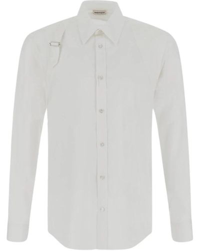 Alexander McQueen Es Langarmshirt mit Gurt - Weiß