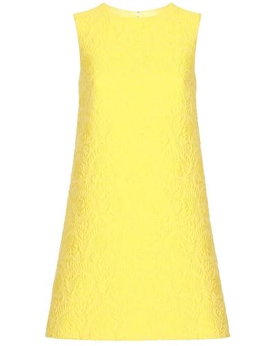 Dolce & Gabbana Vestido a-line jacquard estampado - Amarillo