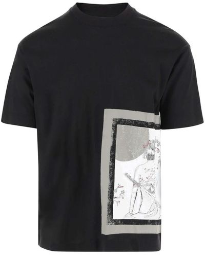 Emporio Armani Schwarzes t-shirt mit crew neck und asv-print