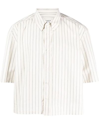 Lanvin Gestreiftes kurzarm-cropped-shirt - Weiß
