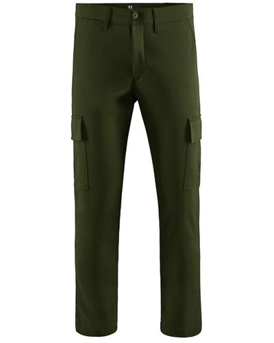 Bomboogie Pantaloni cargo in cotone elasticizzato da uomo - Verde