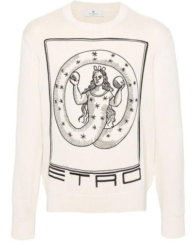 Etro Sweatshirts & hoodies,sweatshirts,weißer bestickter pullover
