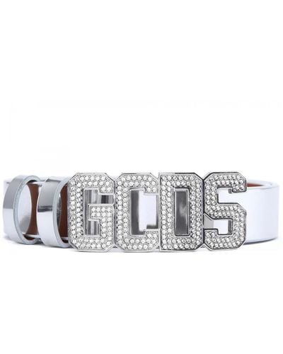 Gcds Silberner classic logo gürtel - Grau