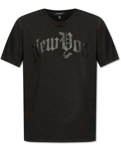 R13 Camiseta estampada - Negro