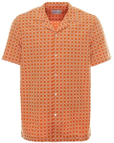Edmmond Studios Artisan shirt mit offenem kragen - Orange