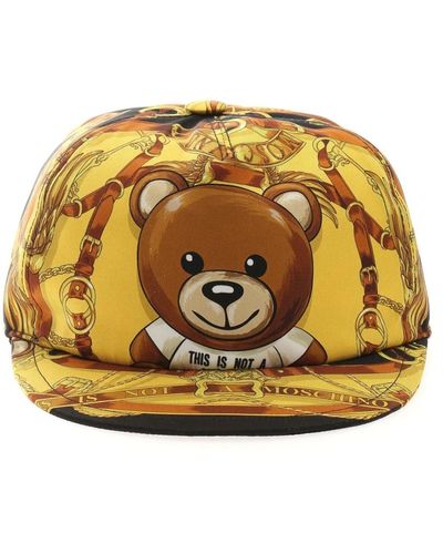 Moschino Stiloso cappello da baseball in seta teddy foulard - Metallizzato