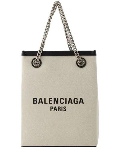 Balenciaga Baumwollhandtasche mit abnehmbarer tasche - Natur