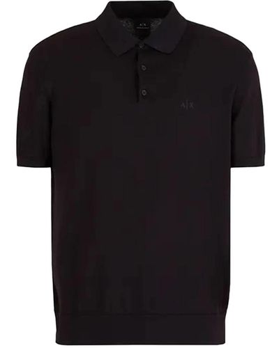 Armani Exchange Schwarzes polo-shirt,weißes poloshirt