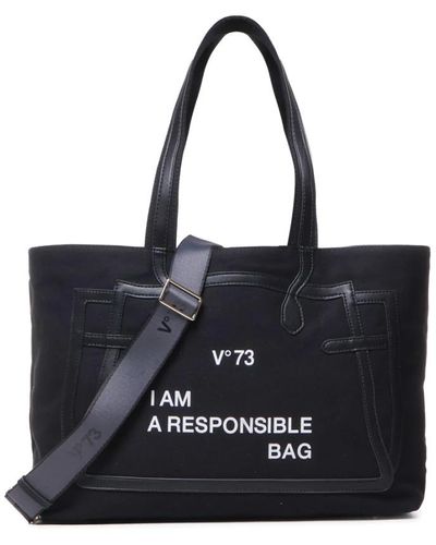 V73 Tote Bags - Black