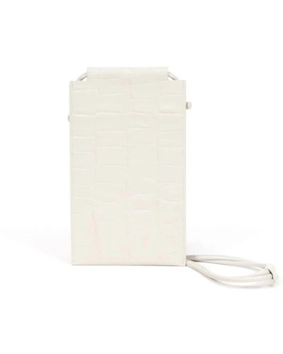 Maison Margiela Elegante porta cellulare in pelle - Bianco