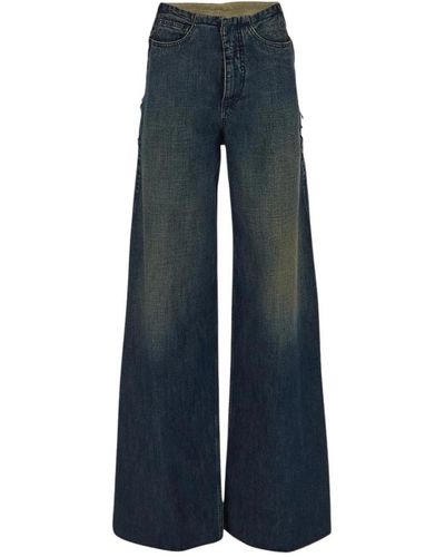 MM6 by Maison Martin Margiela Blaue wide leg jeans mit seitentaschen
