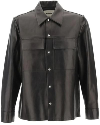 Jil Sander Leather Jackets - Black