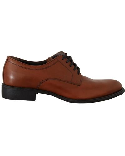 Dolce & Gabbana Leather lace up formal derby shoes - Marron