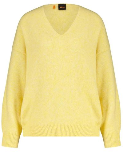 BOSS Pullover fondy aus woll-alpaka-mix - Gelb