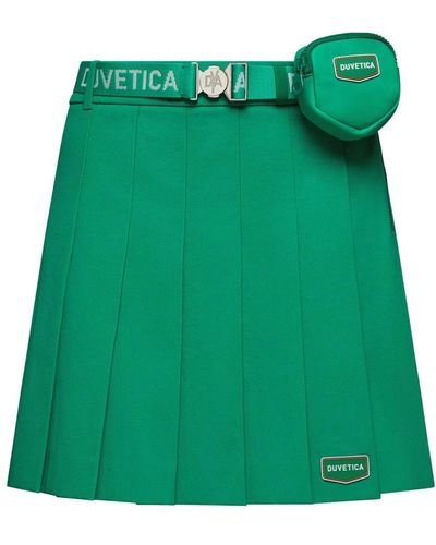 Duvetica Skort colorato da donna con fronte plissettato e linguetta del logo - Verde