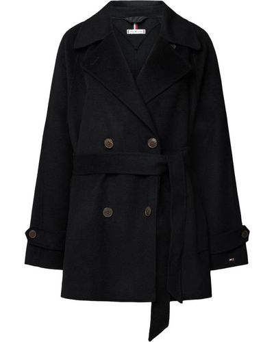 Tommy Hilfiger Double-Breasted Coats - Black