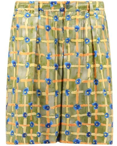 Marni Multicolor seiden bermuda shorts - Grün