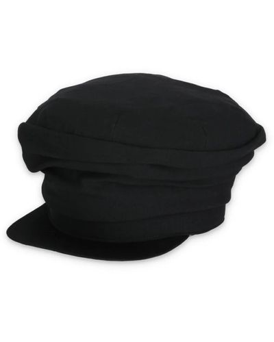 Yohji Yamamoto Cappello di lana nero con visiera per donne