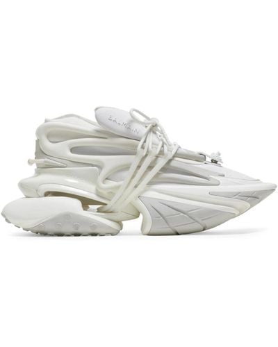 Balmain Neoprene & Calfskin Unicorn Sneakers, , 100% Rubber - Gray