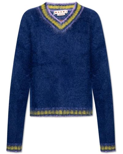 Marni V-neck knitwear - Blu