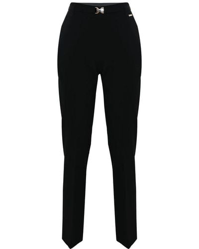Kocca Pantaloni eleganti con pieghe e cintura con fibbia - Nero