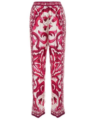 Dolce & Gabbana Pantalón de twill estampado - Rojo