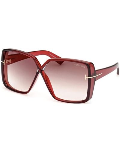 Tom Ford Klassische sonnenbrille mit zubehör - Rot