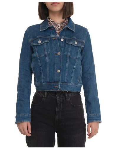 Guess Chaqueta harrington de mezclilla con estilo - Azul