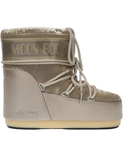 Moon Boot Goldene low glance stiefel - Grau