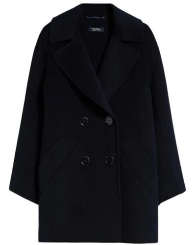 Max Mara Double-Breasted Coats - Black